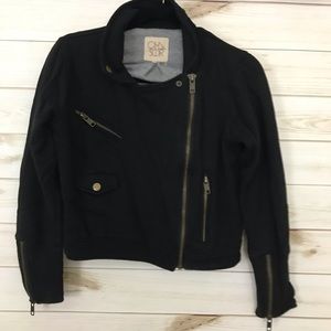 Chaser black cotton Moto jacket, Size Small